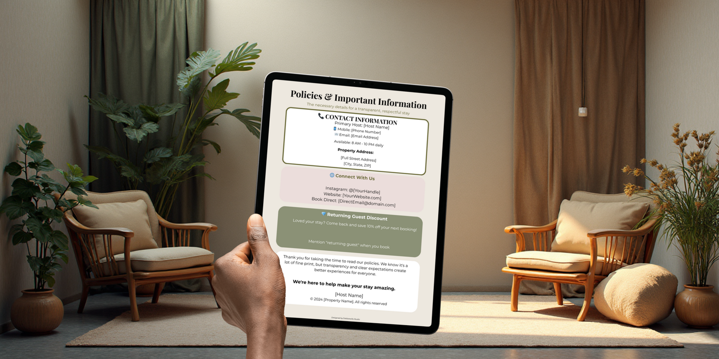 Airbnb Welcome Book Template | Editable Canva for Hosts