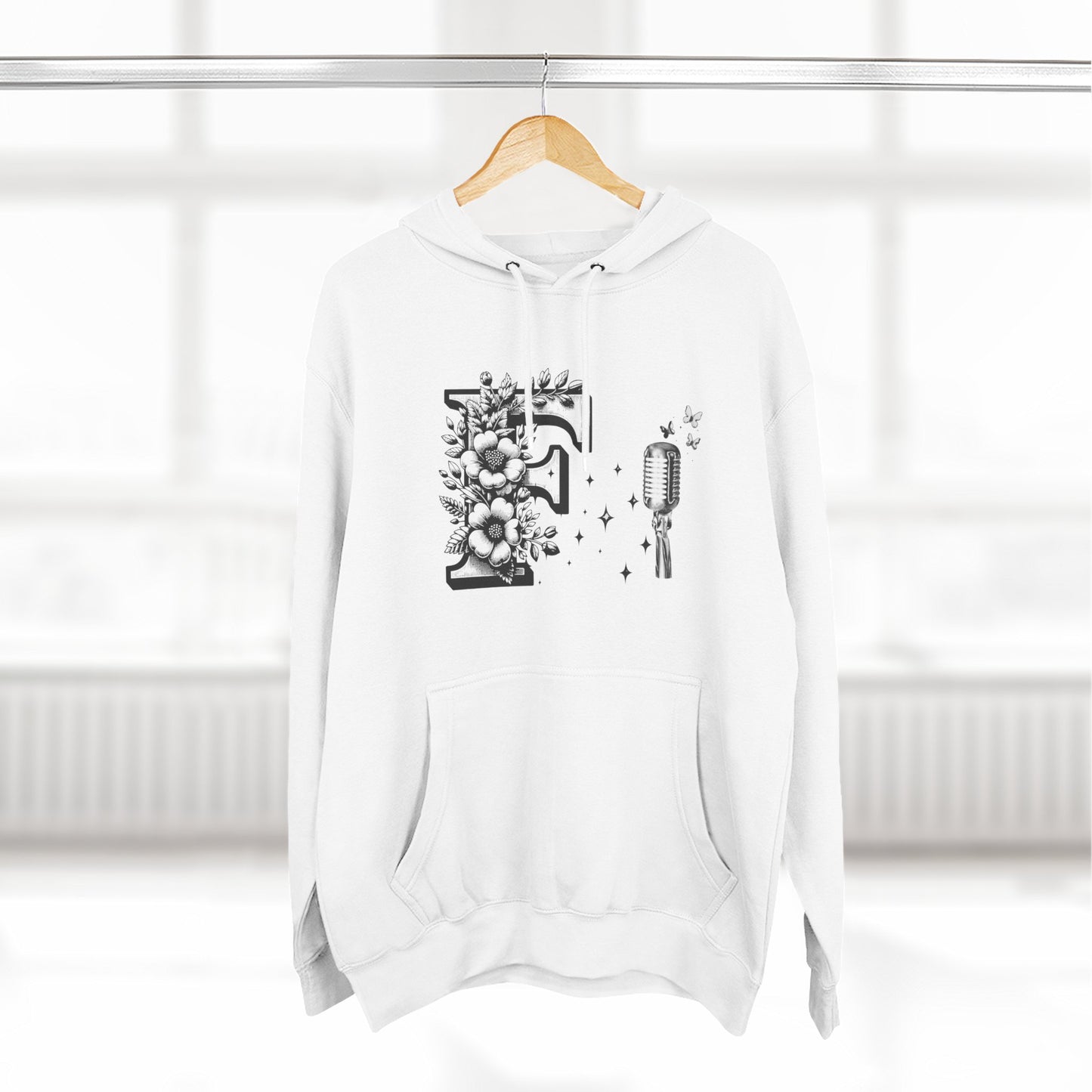 Minimalist Line Art Hoodie — "Art Lives in Simplicity" Fleece Pullover