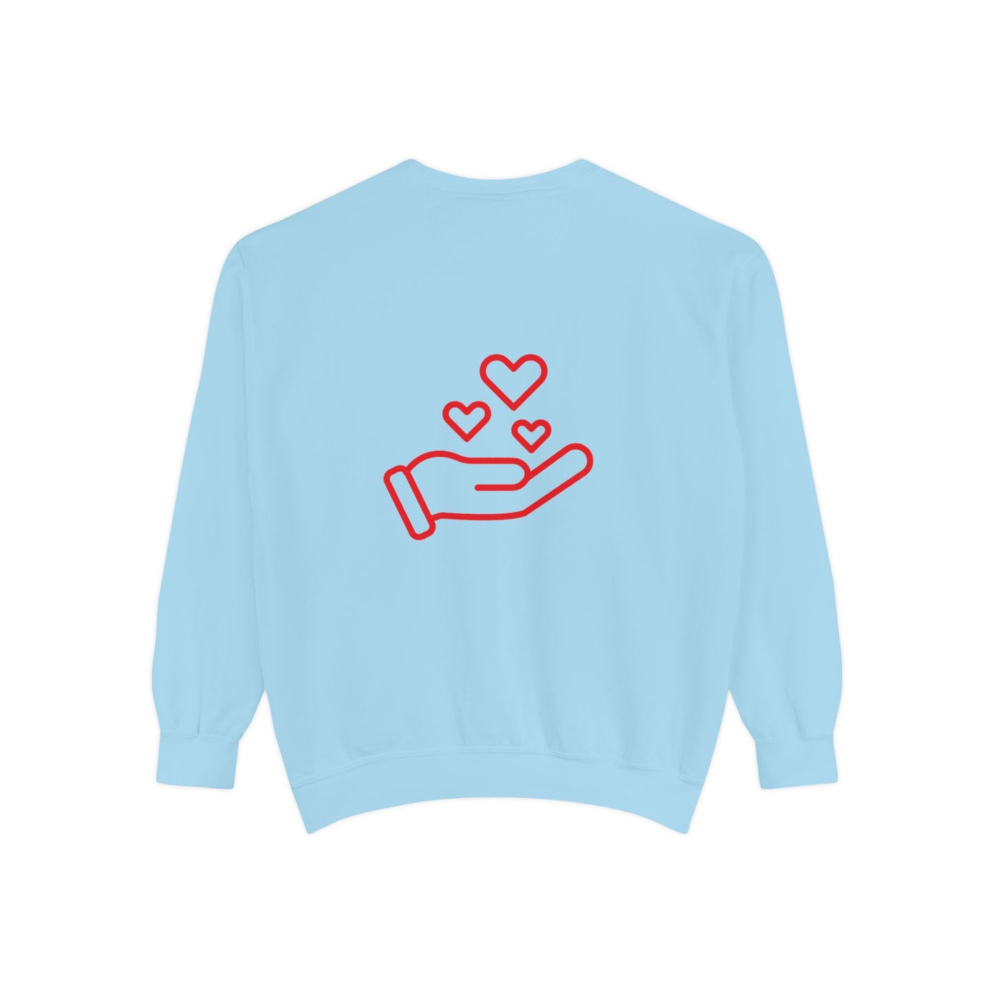 Christian Graphic Sweatshirt — "GRACE: God’s Redemption and Christ’s Expense" with Heart Hand Back Embroidery