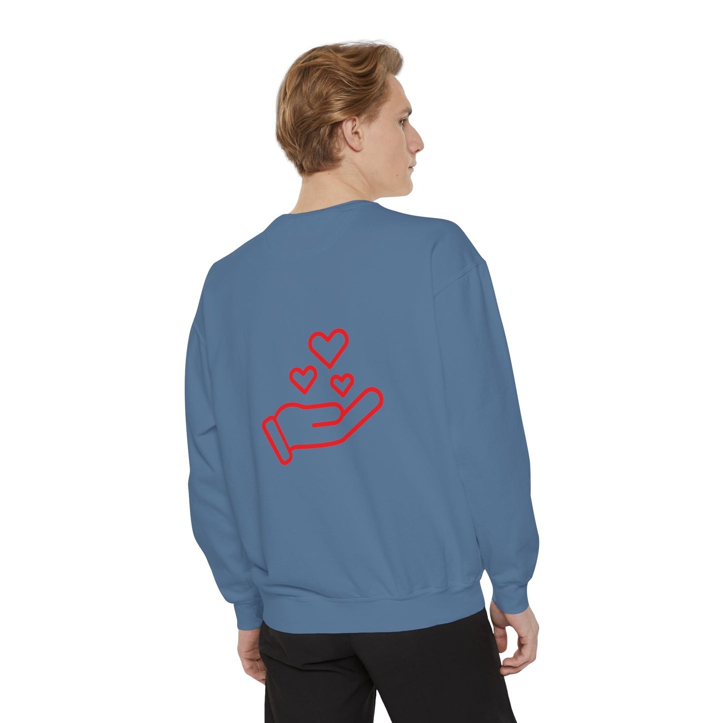 Christian Graphic Sweatshirt — "GRACE: God’s Redemption and Christ’s Expense" with Heart Hand Back Embroidery