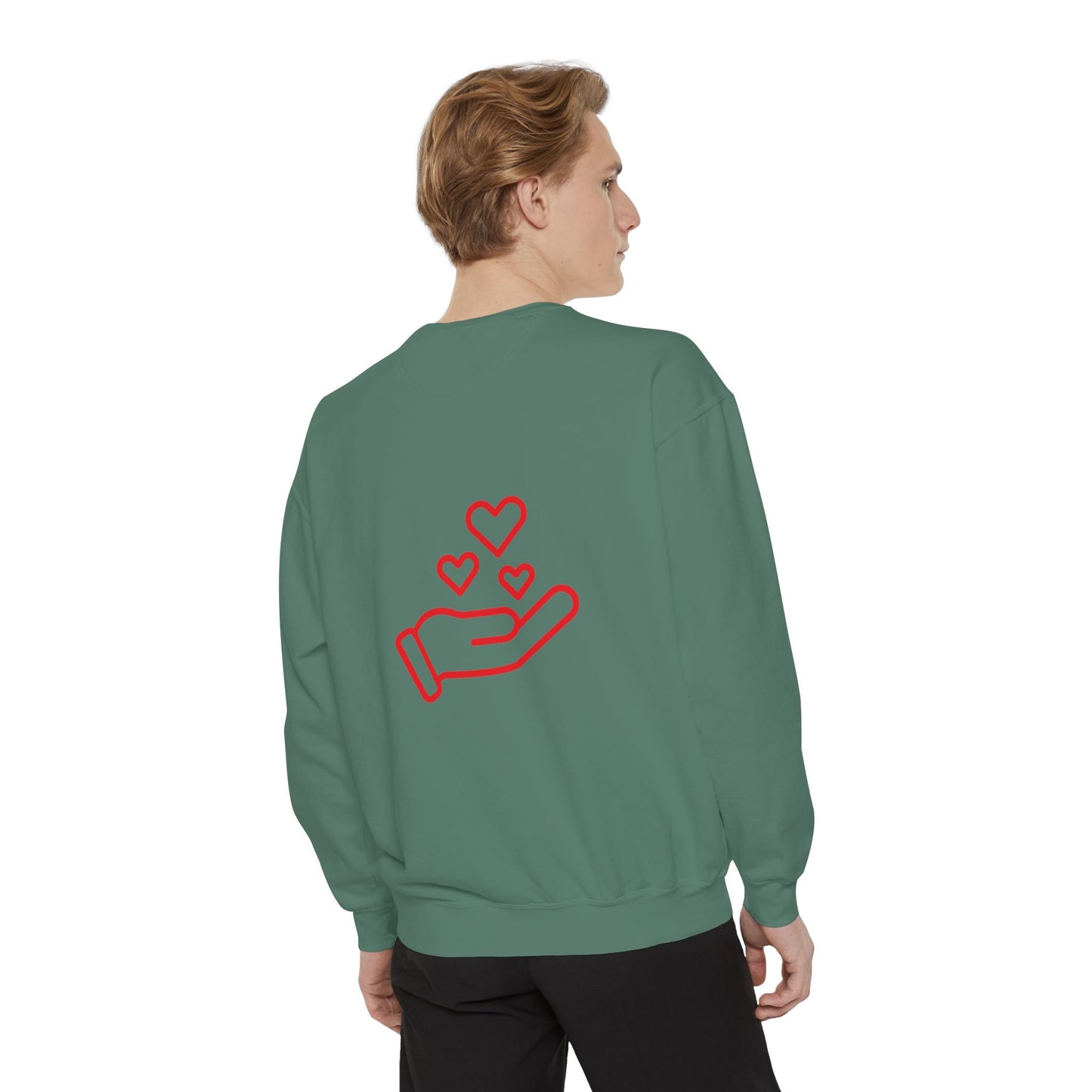Christian Graphic Sweatshirt — "GRACE: God’s Redemption and Christ’s Expense" with Heart Hand Back Embroidery
