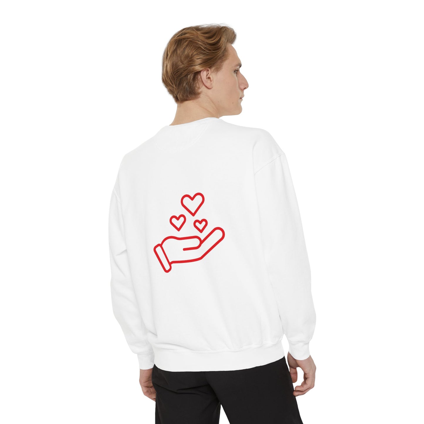 Christian Graphic Sweatshirt — "GRACE: God’s Redemption and Christ’s Expense" with Heart Hand Back Embroidery