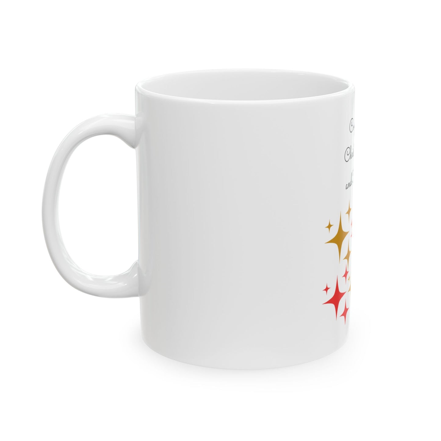 Cozy Nights, Christmas Lights and Hot Coffee Ceramic Mug — Holiday Sparkle Coffee Cup (11oz/15oz)