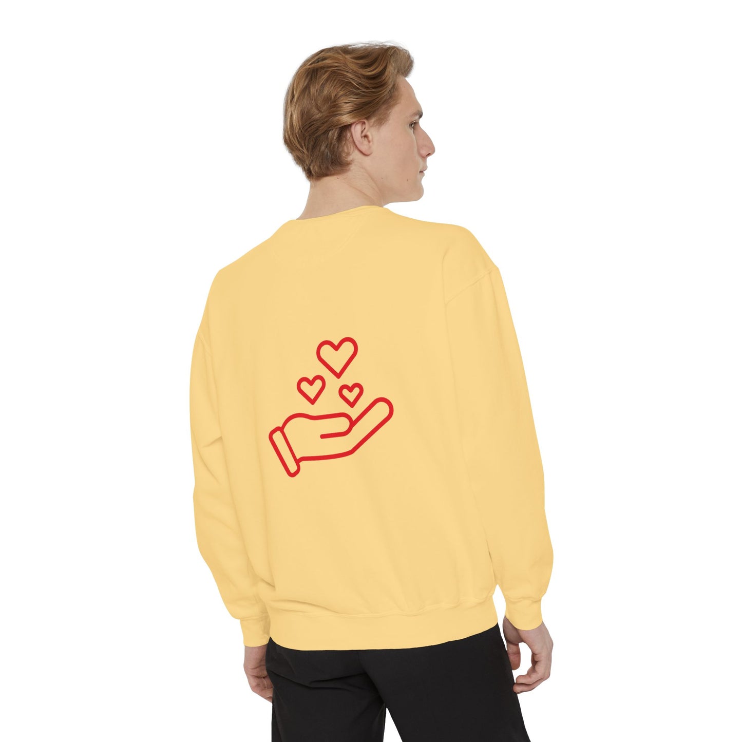 Christian Graphic Sweatshirt — "GRACE: God’s Redemption and Christ’s Expense" with Heart Hand Back Embroidery
