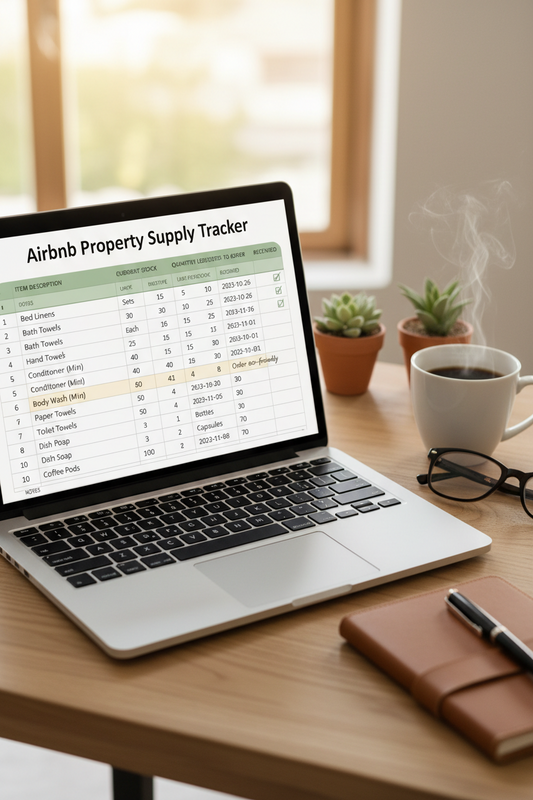 Airbnb Inventory Tracking Sheet | Linen & Supply Organizer for Hosts